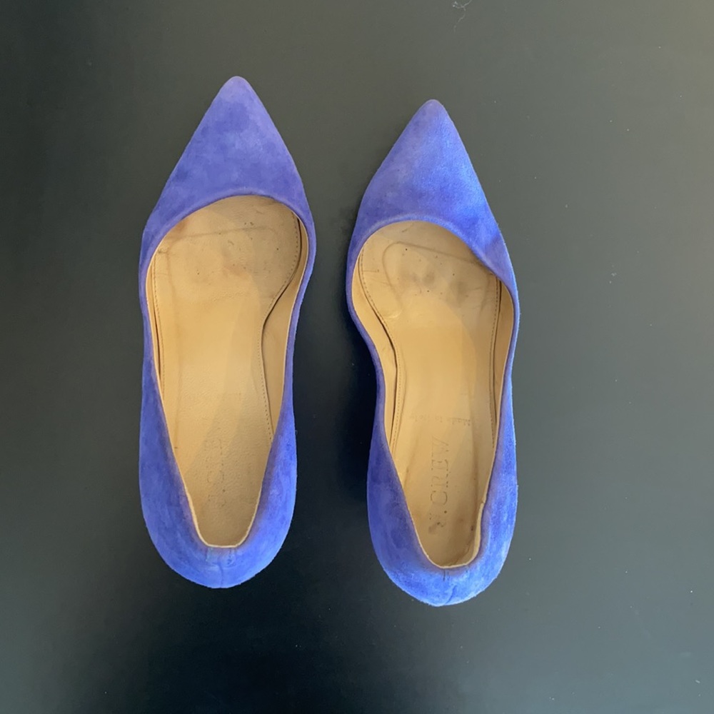 J. Crew Elsie Blue Suede Pumps heels - Picture 5 of 6